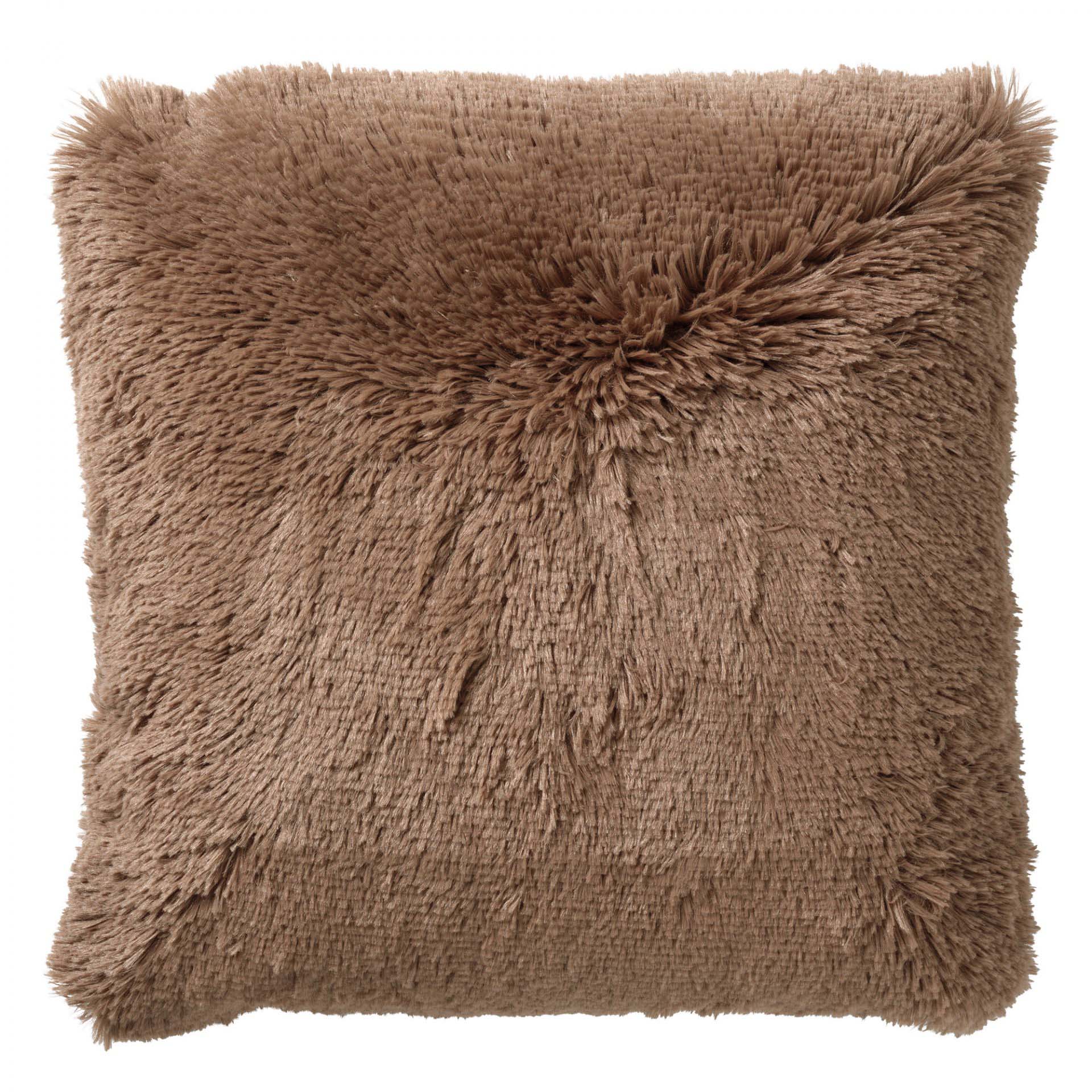 FLUFFY - Cushion 45x45 cm Tobacco Brown - brown