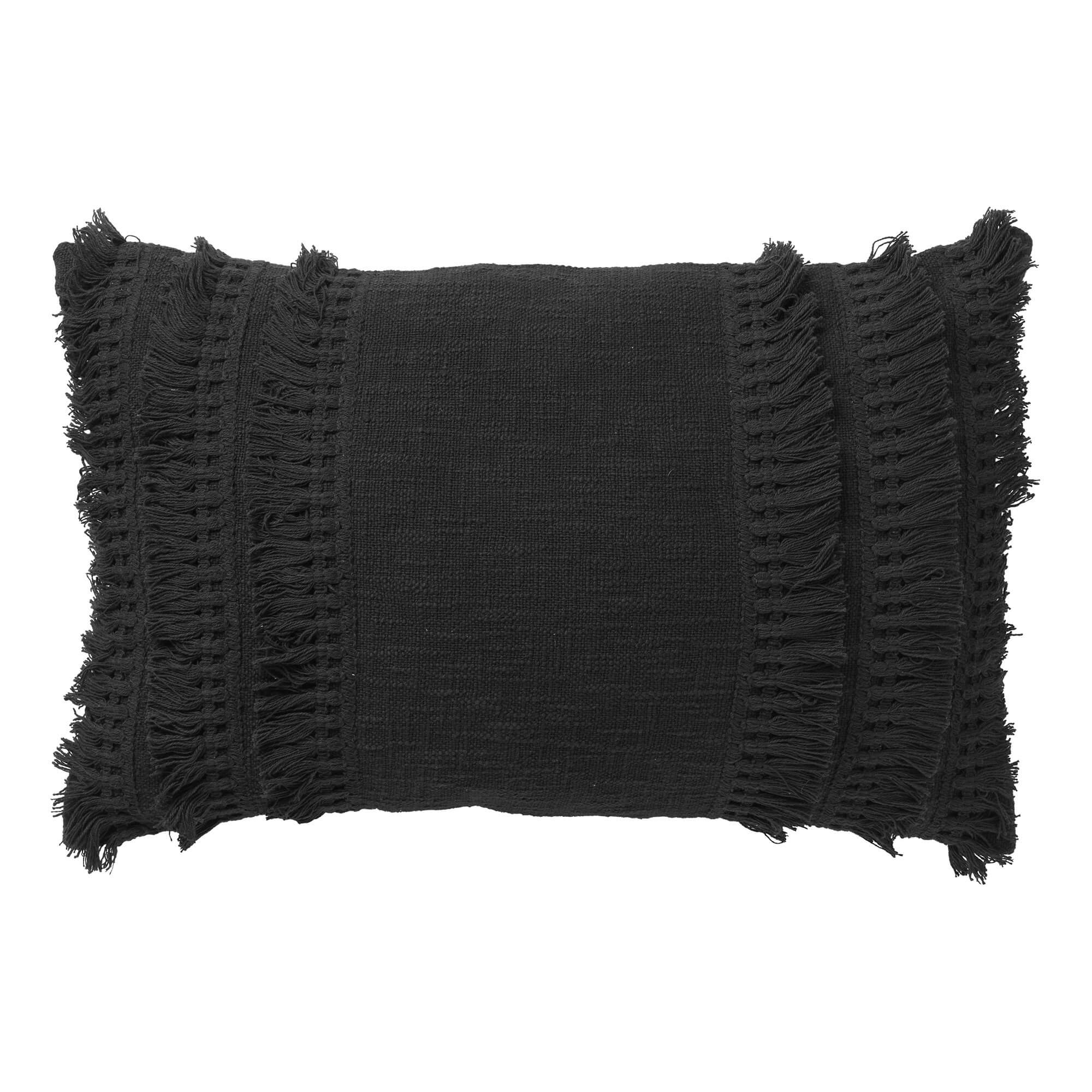 FARA - Coussin en coton 40x60 cm Raven - noir