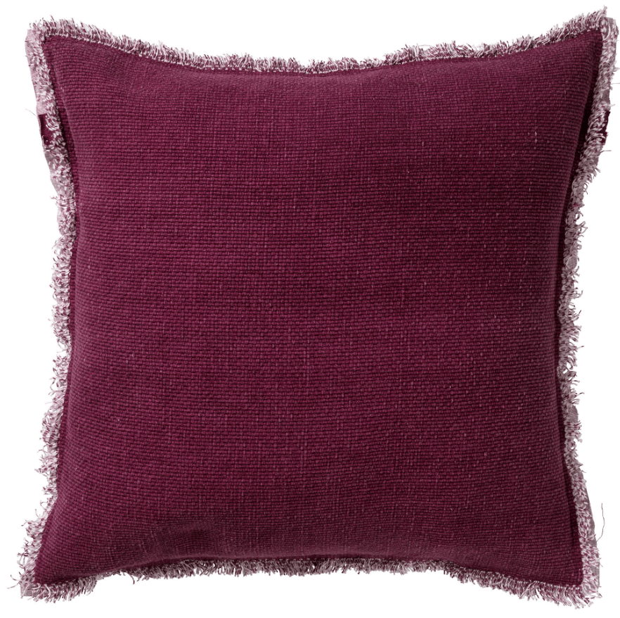 BURTO - Dekokissen Baumwolle mit stone-washed optik Red Plum 60x60 cm