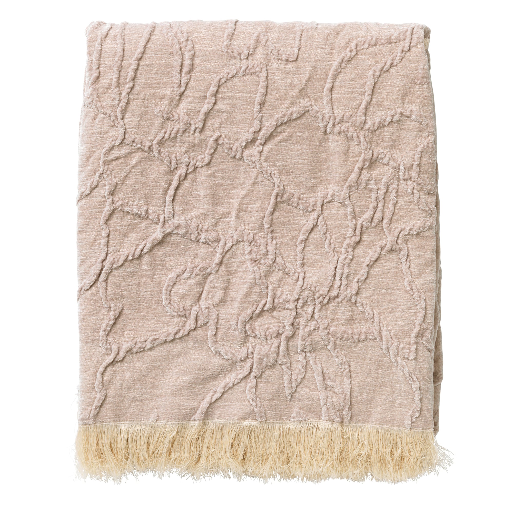 FLORINE - Plaid avec motif 140x180 cm Pumice Stone - beige