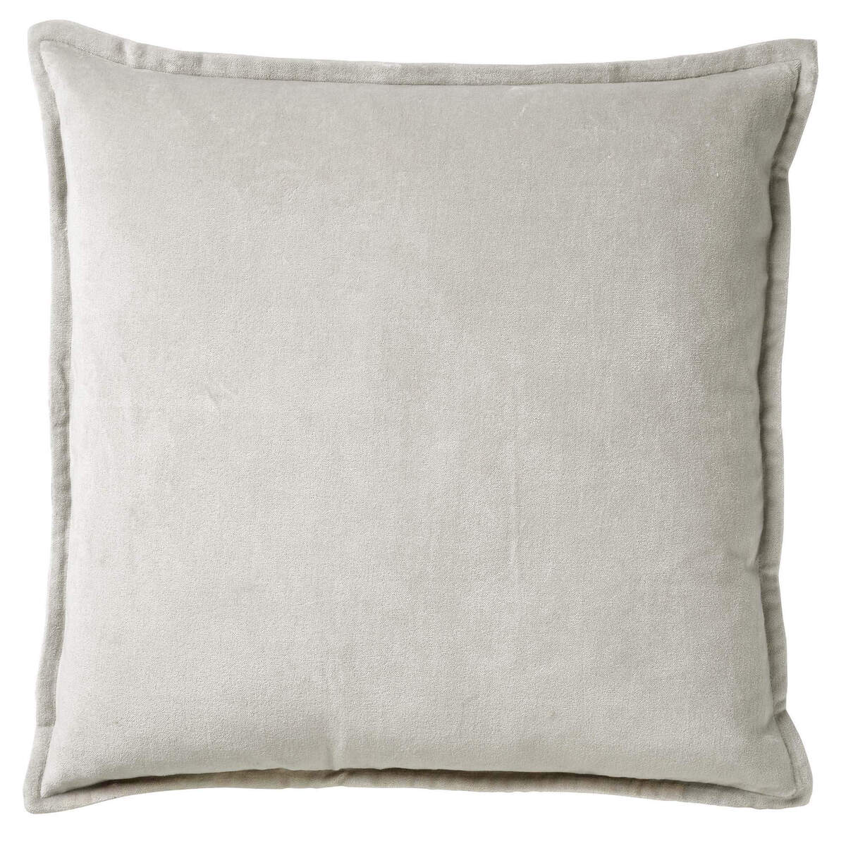 CAITH - Coussin décoratif 50x50 cm - 100 % velours de coton - Micro Chip - Gris clair