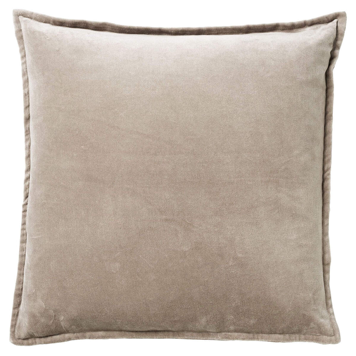 CAITH - Decorative cushion 50x50 cm - 100% cotton velour - Driftwood - Taupe