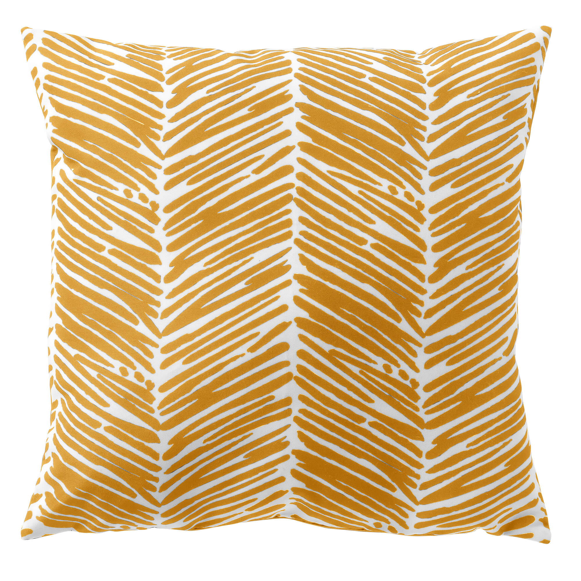 DEAN - Buitenkussen 45x45 cm - waterafstotend en uv-bestendig - gestreept - Golden Glow - wit en geel