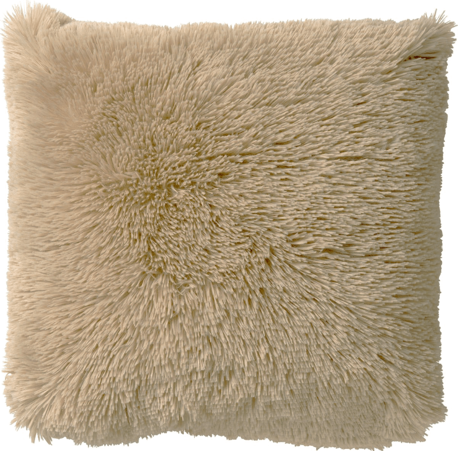 FLUFFY - Coussin décoratif 45x45 cm - ultra doux - couleur unie - Pumice Stone - beige