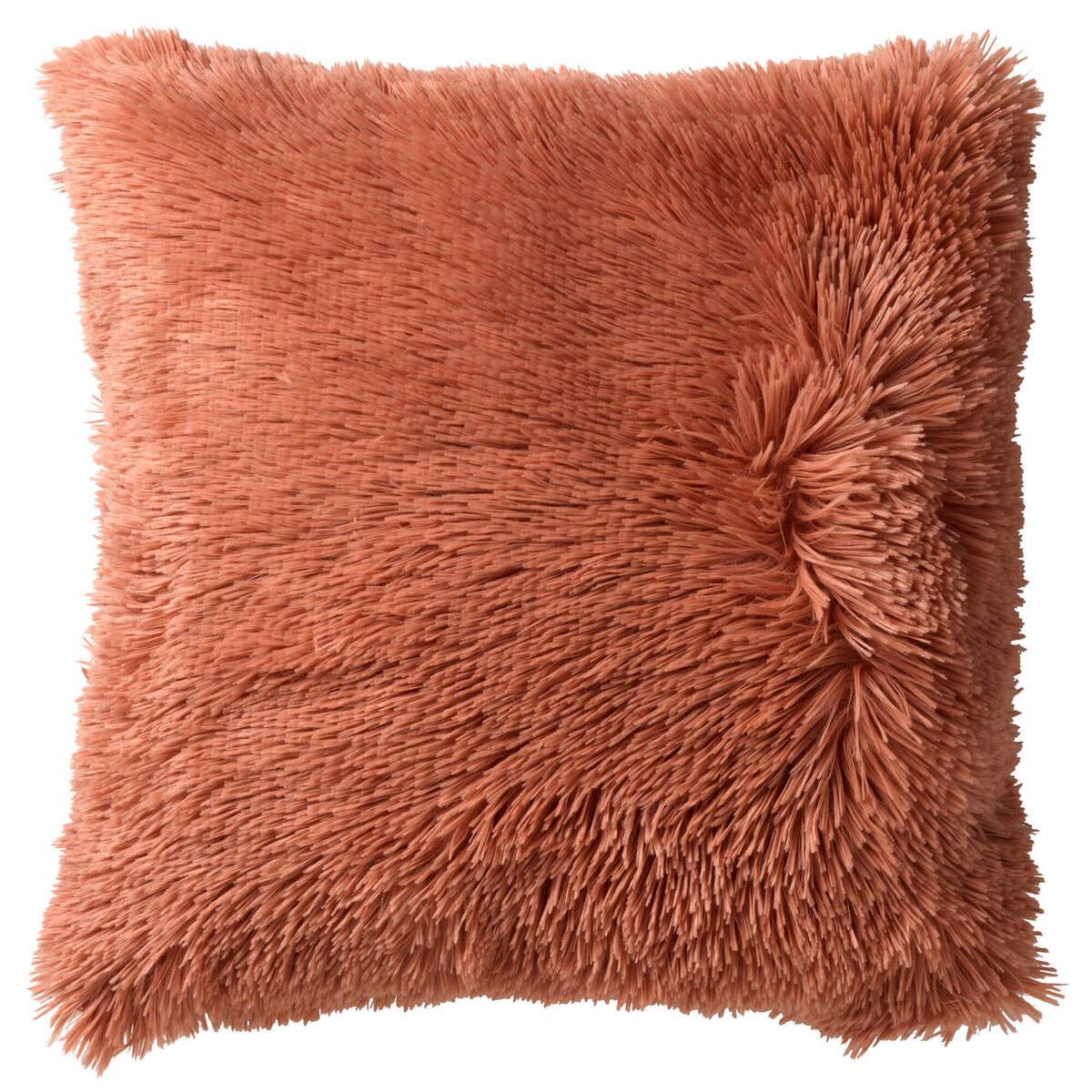 FLUFFY - Coussin décoratif 45x45 cm - ultra doux - couleur unie - Muted Clay - rose