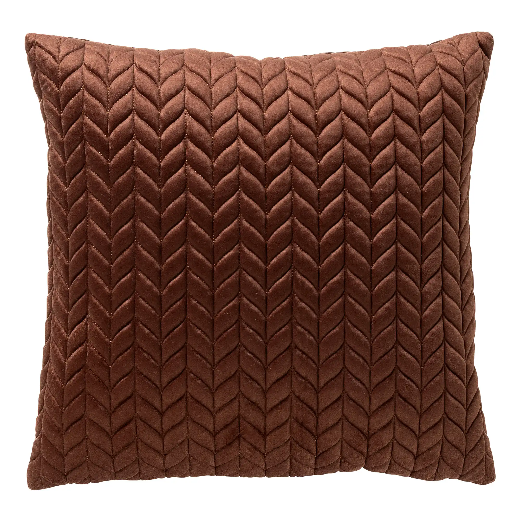 MELINA Kussenhoes 45x45 Cm Luxe Visgraatmotief Effen Kleur Cappuccino Bruin