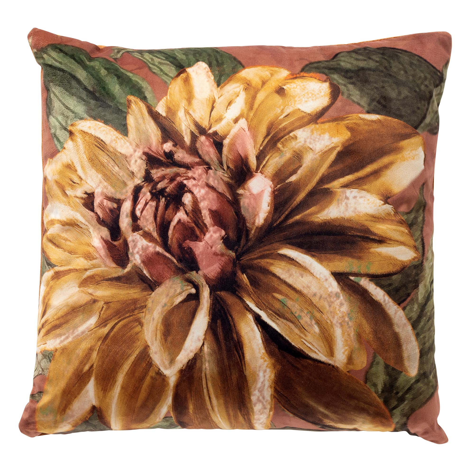 FLEURI - Coussin 45x45 cm - Brown Patina - marron