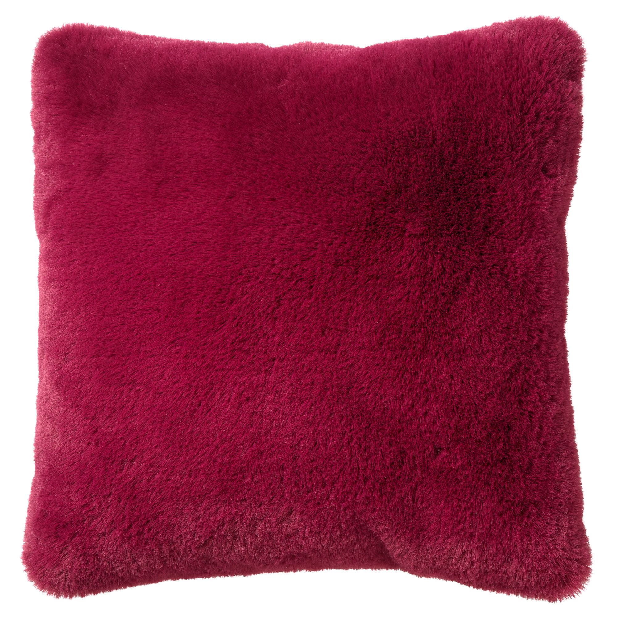 ZAYA - Coussin imitation fourrure Red Plum 45x45 cm 