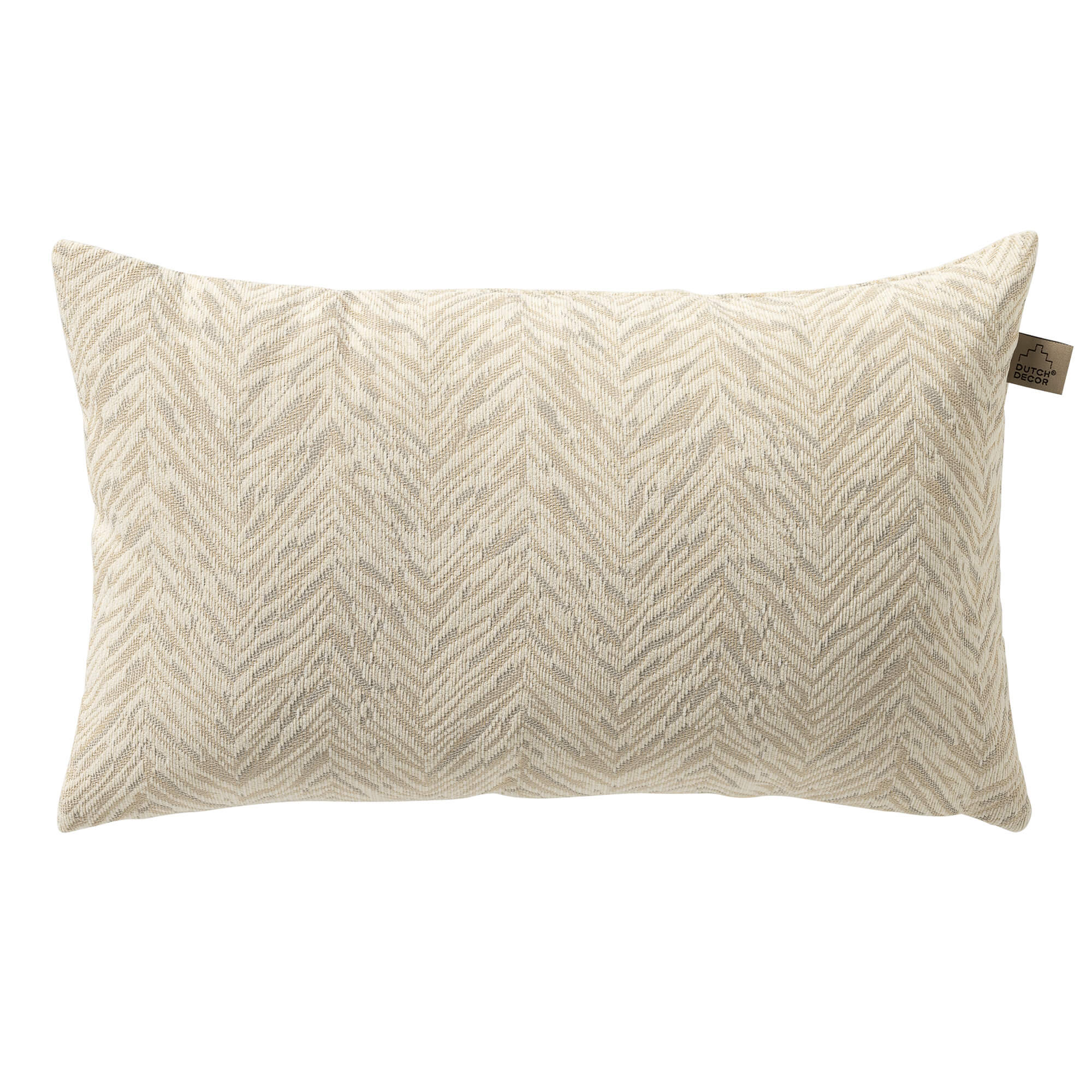 AUGUSTA - Outdoor Cushion 30x50 cm - Marshmallow - white and beige