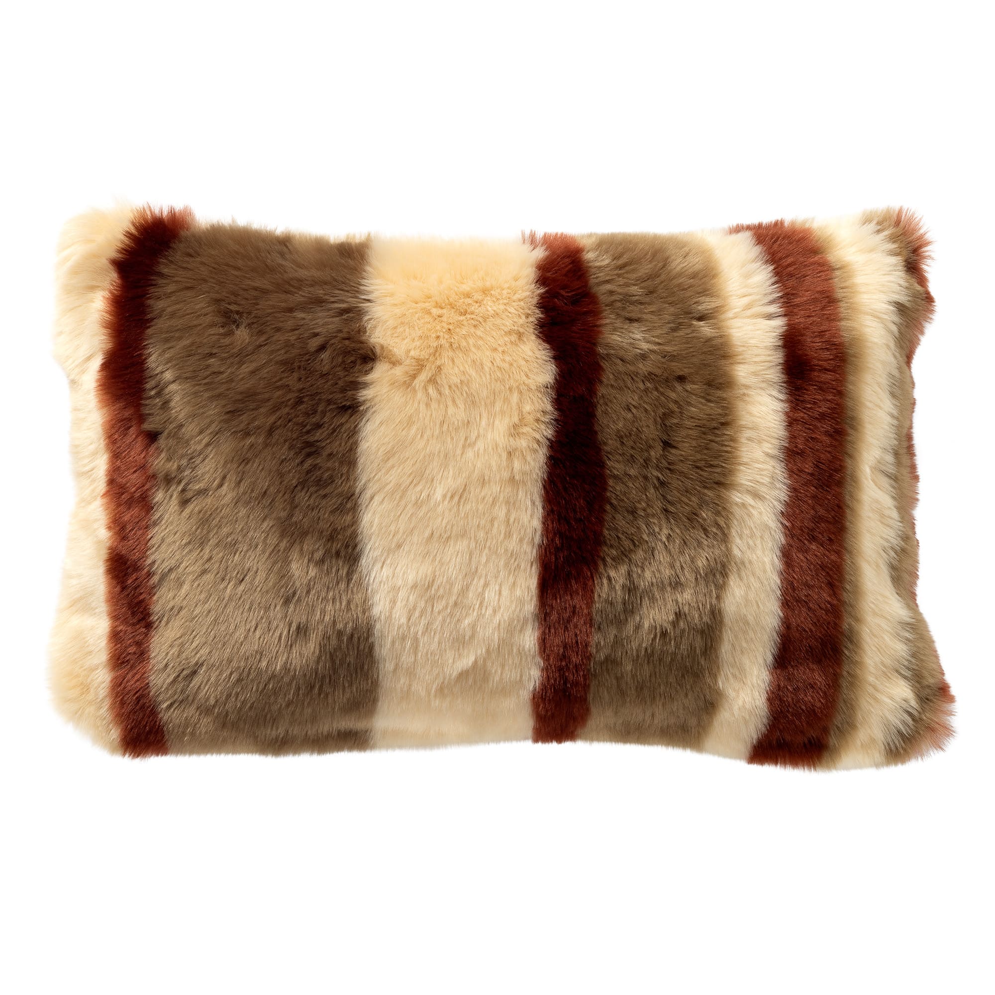 CLEO - Cushion with stripes 30x50 cm - Brandy Brown - brown