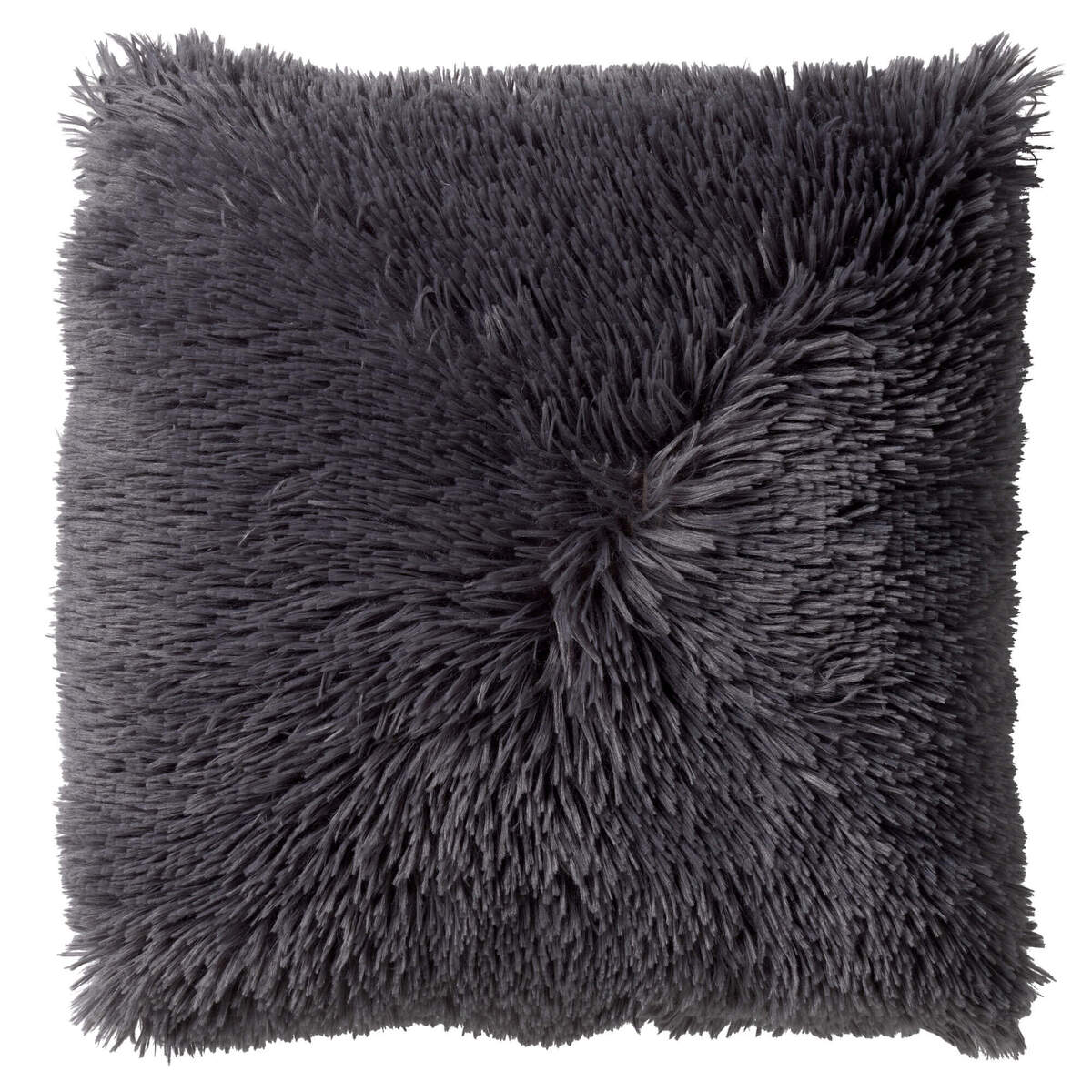 FLUFFY - Coussin décoratif 45x45 cm - ultra doux - couleur unie - Charcoal Gray - anthracite