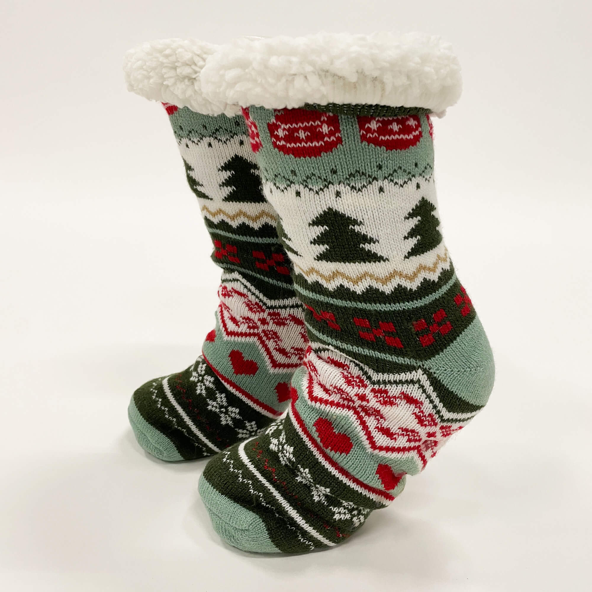 KURT - House socks - non-slip - with sherpa lining - one size - Mountain View