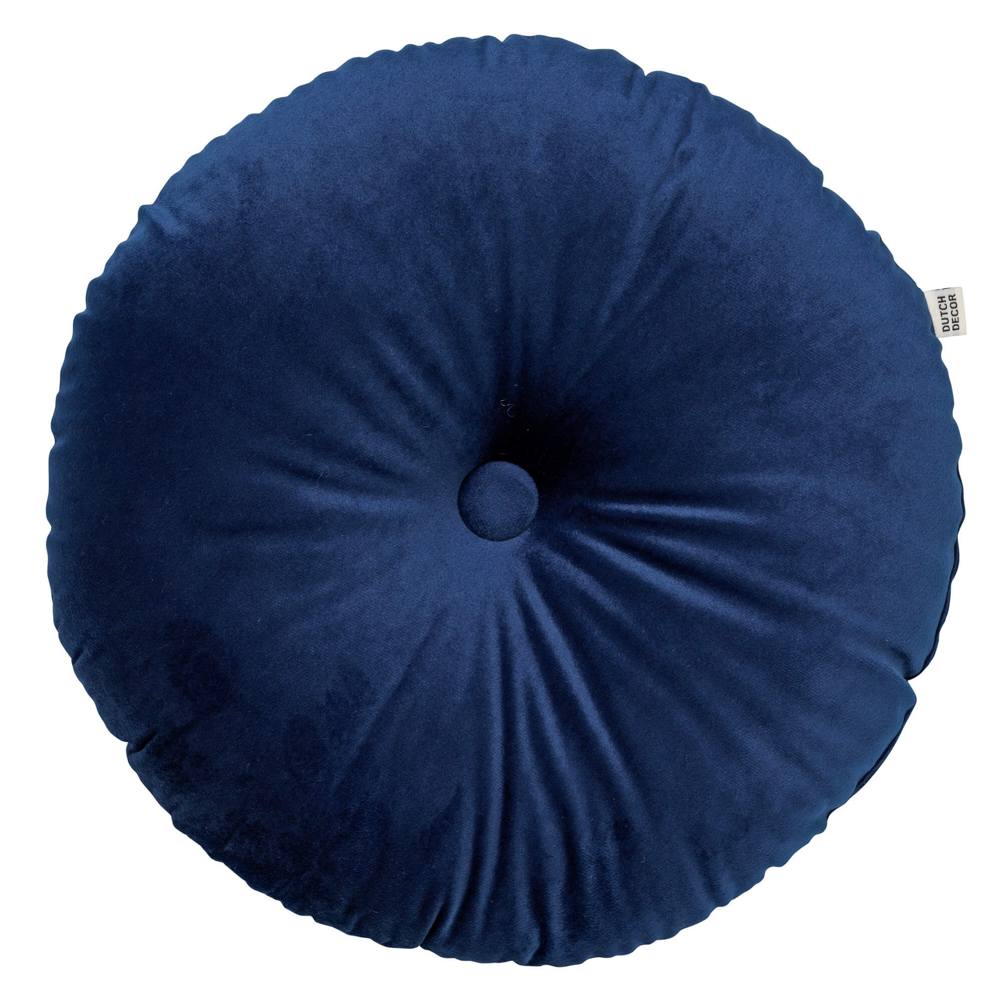 OLLY - Coussin rond en velours Insignia Blue 40 cm 