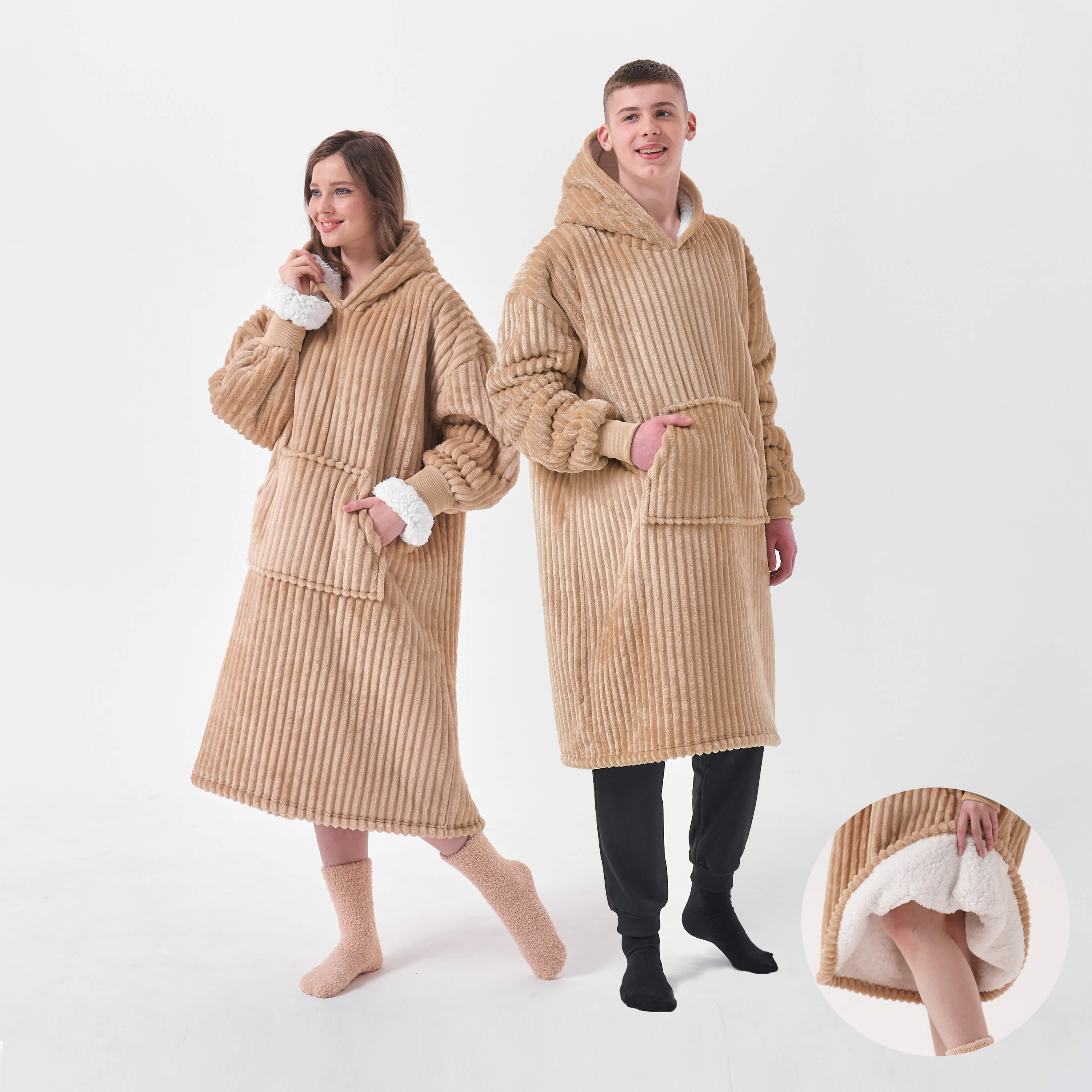 JUNO - Oversized Hoodie - 70x110 cm - Hoodie & blanket in one - wonderfully soft - unisex - Irish Cream - beige - 1 piece