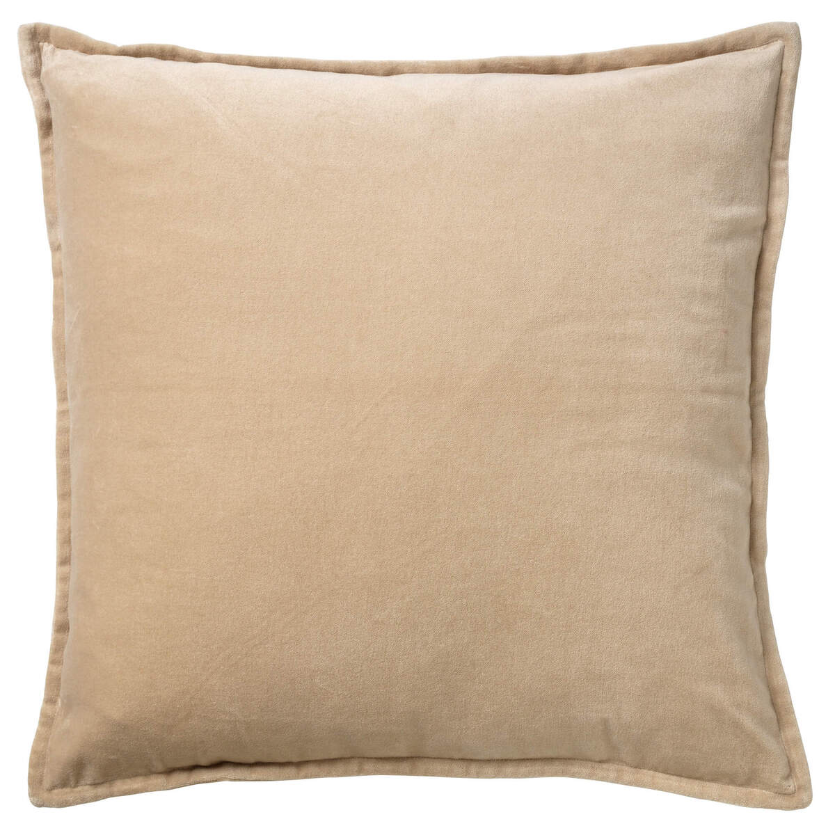 CAITH - Coussin décoratif 50x50 cm - 100 % velours de coton - Pumice Stone - Beige