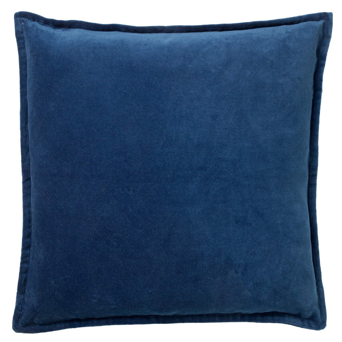 CAITH - Coussin décoratif 50x50 cm - 100 % velours de coton - Insignia Blue - Bleu fonce