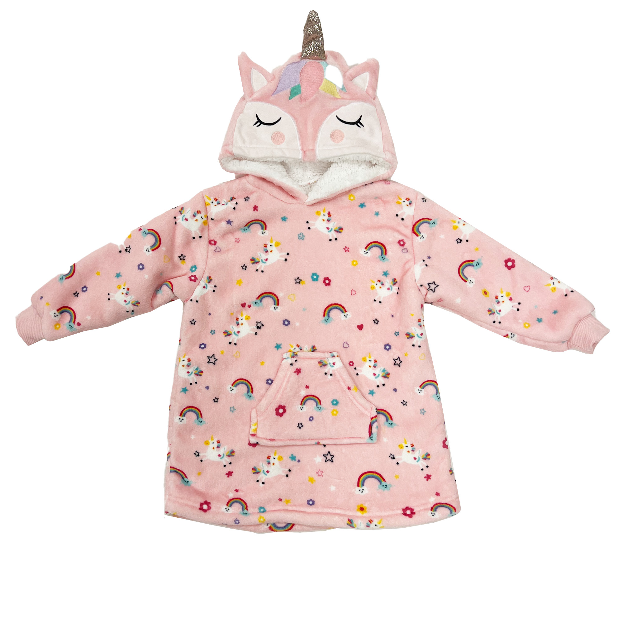 UNICORN - Sweat à capuche oversize pour enfants 45x60 cm Seashell Pink - rose