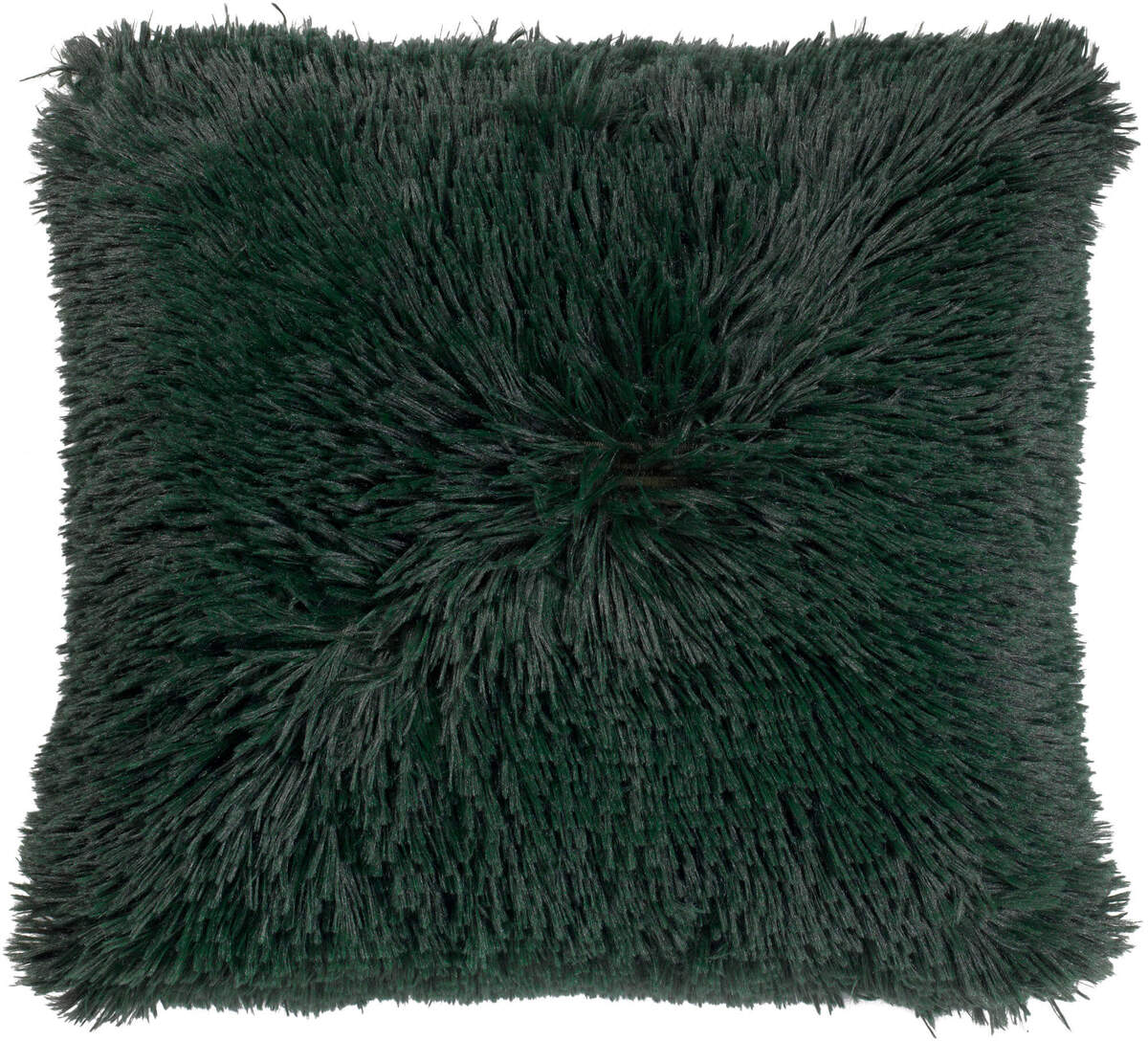 FLUFFY - Coussin décoratif 45x45 cm - ultra doux - couleur unie - Mountain View - vert foncé